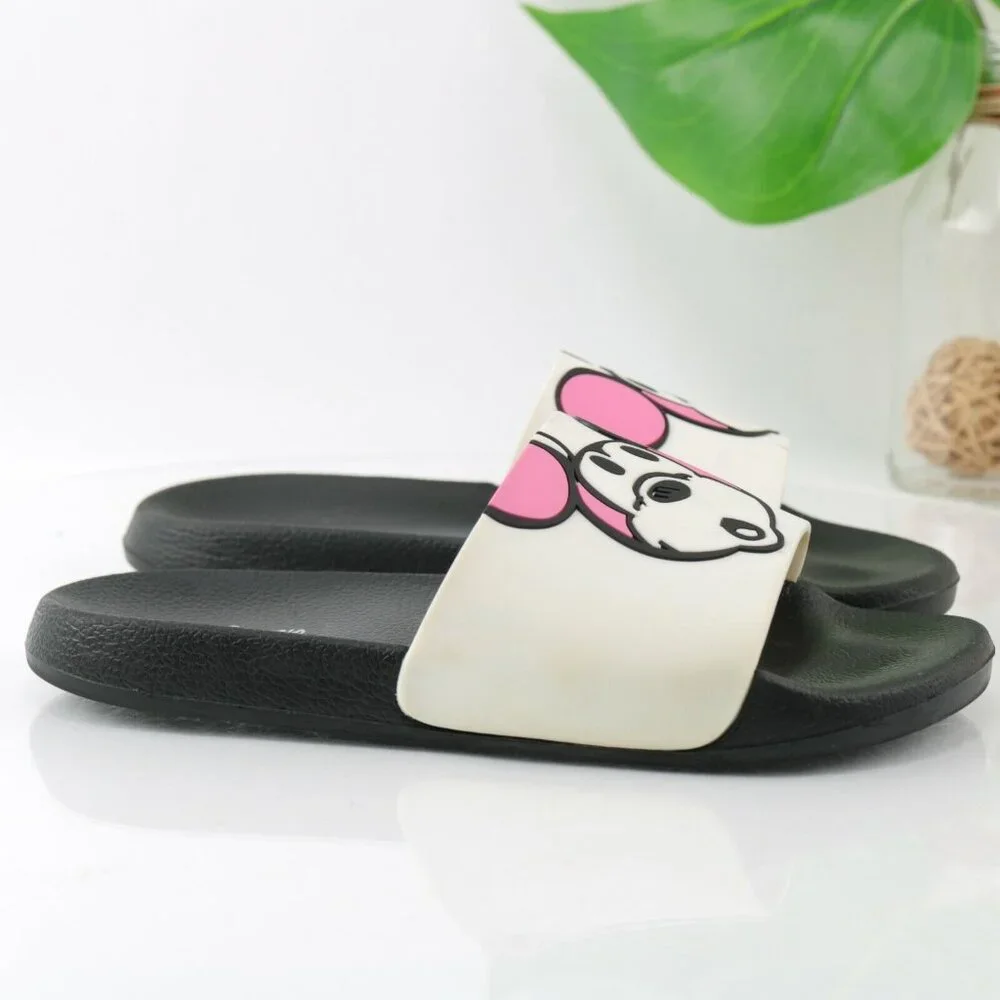 Disney Girls Mickey Mouse Sandal Size‎ 5 Slide Black Pink Rubber Beach Waterpark